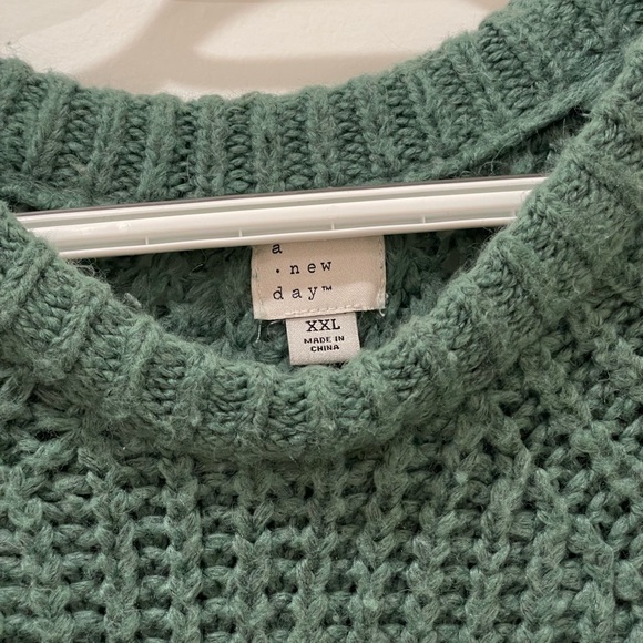 jade green knit sweater - plus-size - Picture 3 of 3